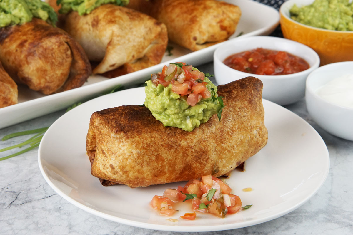 Air fryer chicken chimichangas