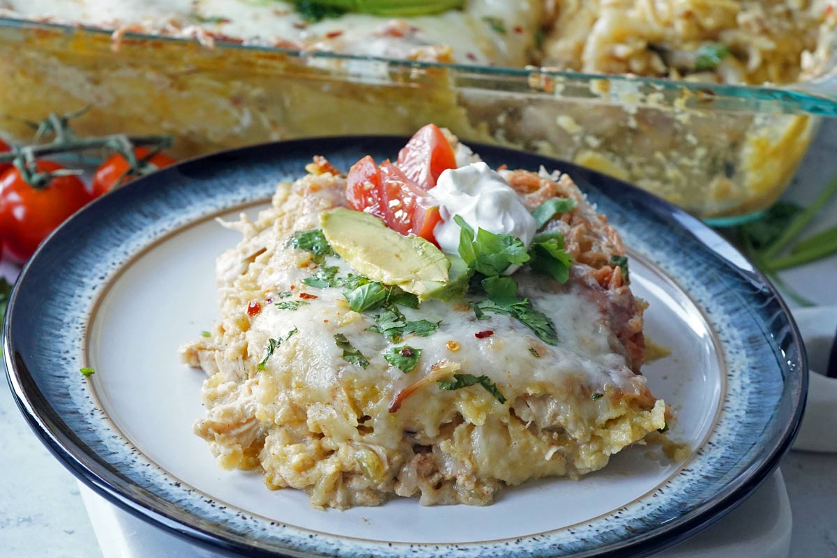 green chile enchilada casserole