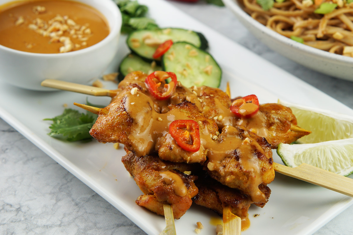 Thai chicken satay & cold sesame noodles