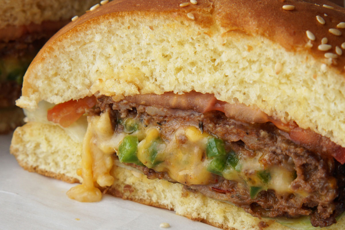 stuffed chorizo burger