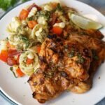 Cilantro lime chicken & pesto corn pasta salad