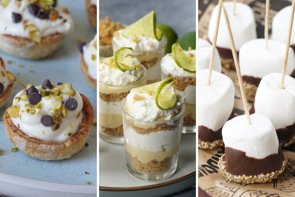 cannoli cups, key lime pie parfaits, and smore skewers