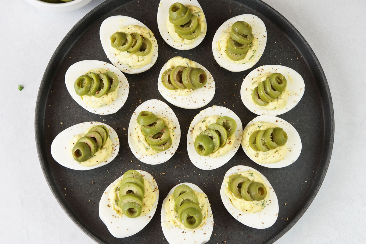 dirty martini deviled eggs