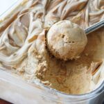Scooping Dulce de leche ice cream