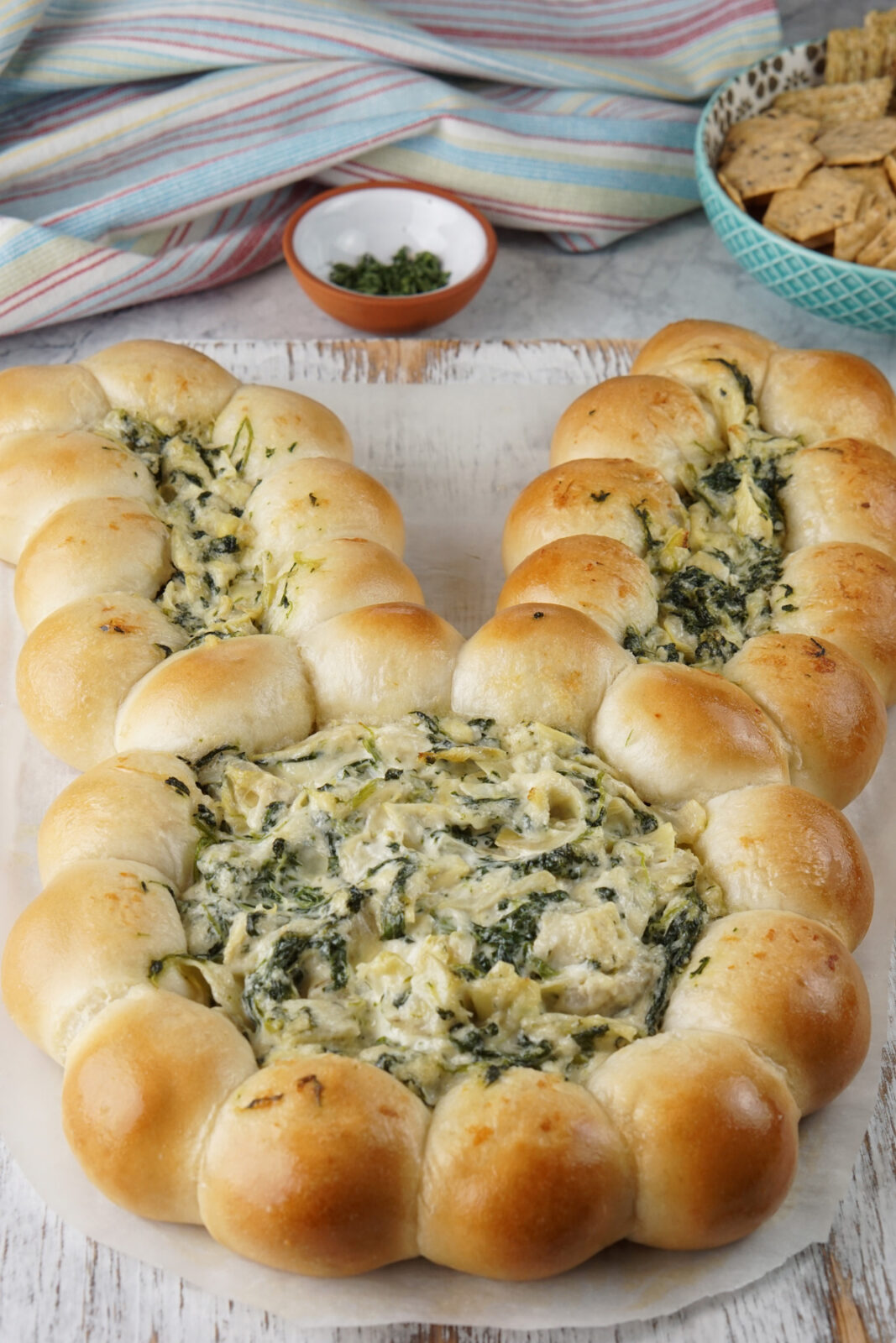 Easter Bunny spinach dip