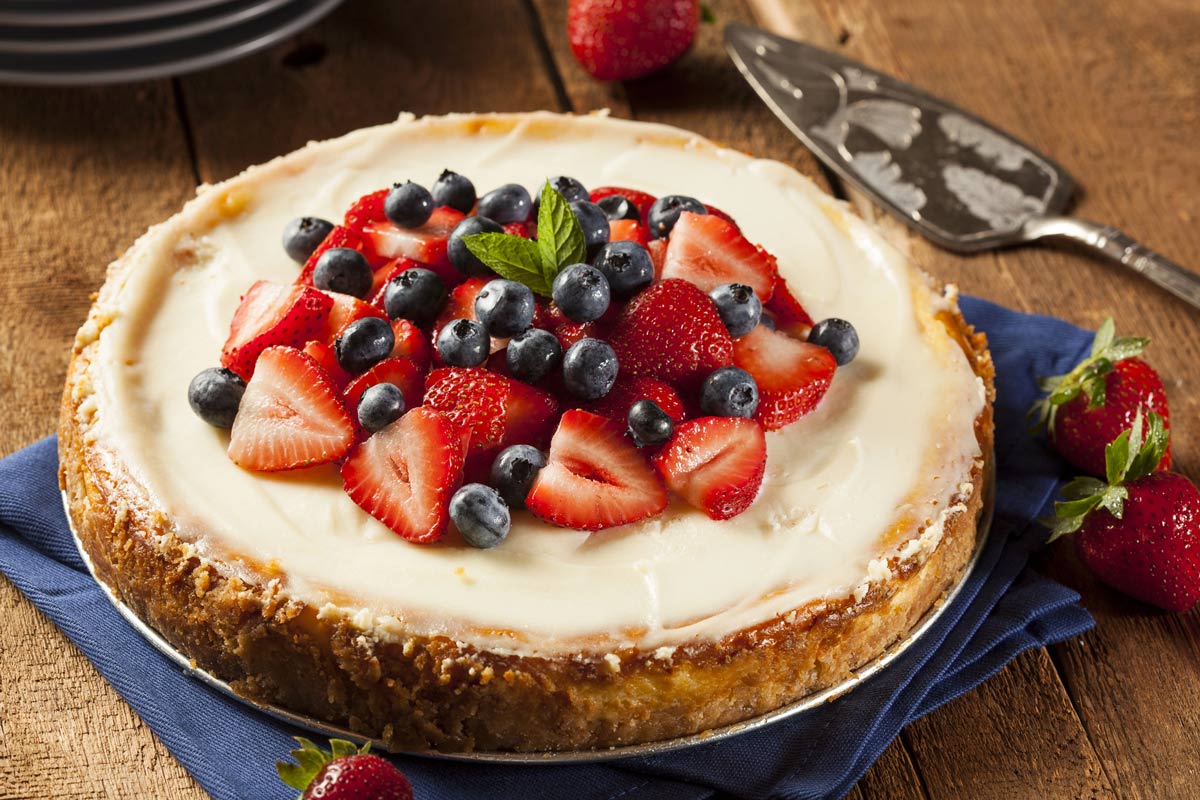 Fresh Fruit Cheesecake with Whipped Cream and Fresh Fruit - A Food ...