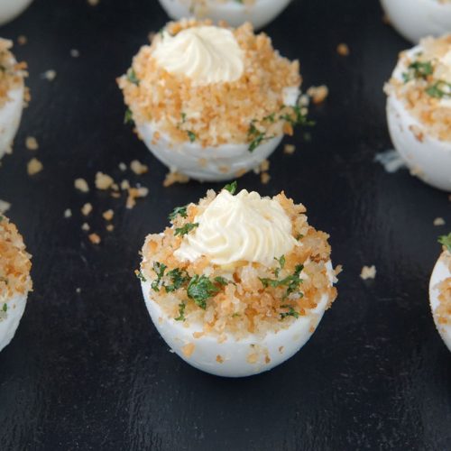 garlic bread deviled eggs