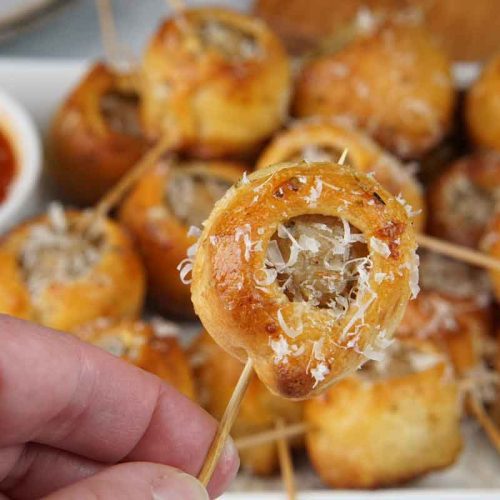 Garlic bread meatball bites