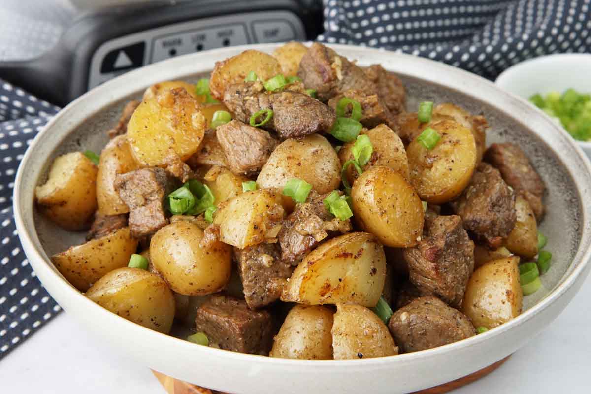 Steak bites and potatoes