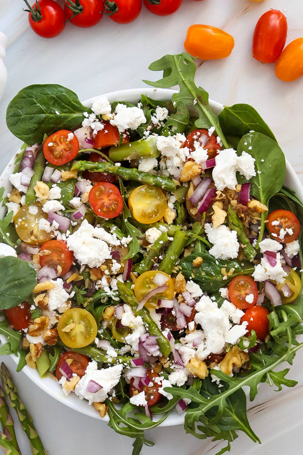 Goat cheese asparagus spring salad