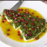Christmas tree shaped goat cheese appetizer