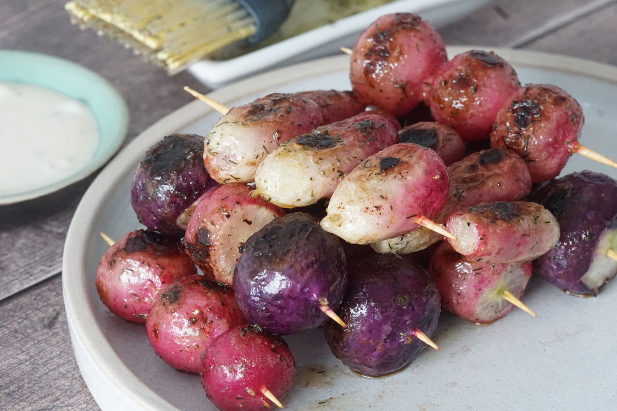 grilled radishes