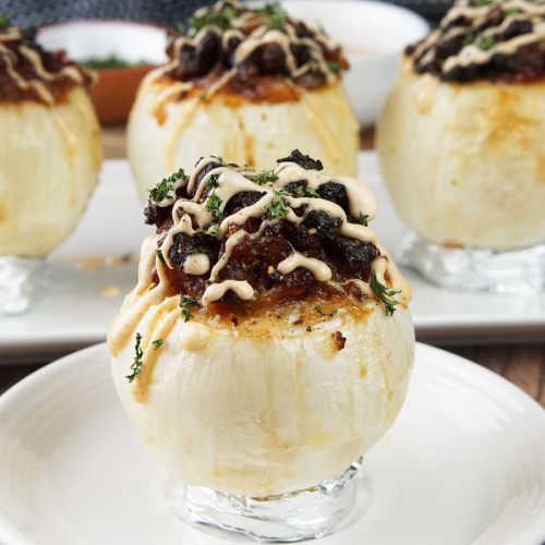 Grilled stuffed onions