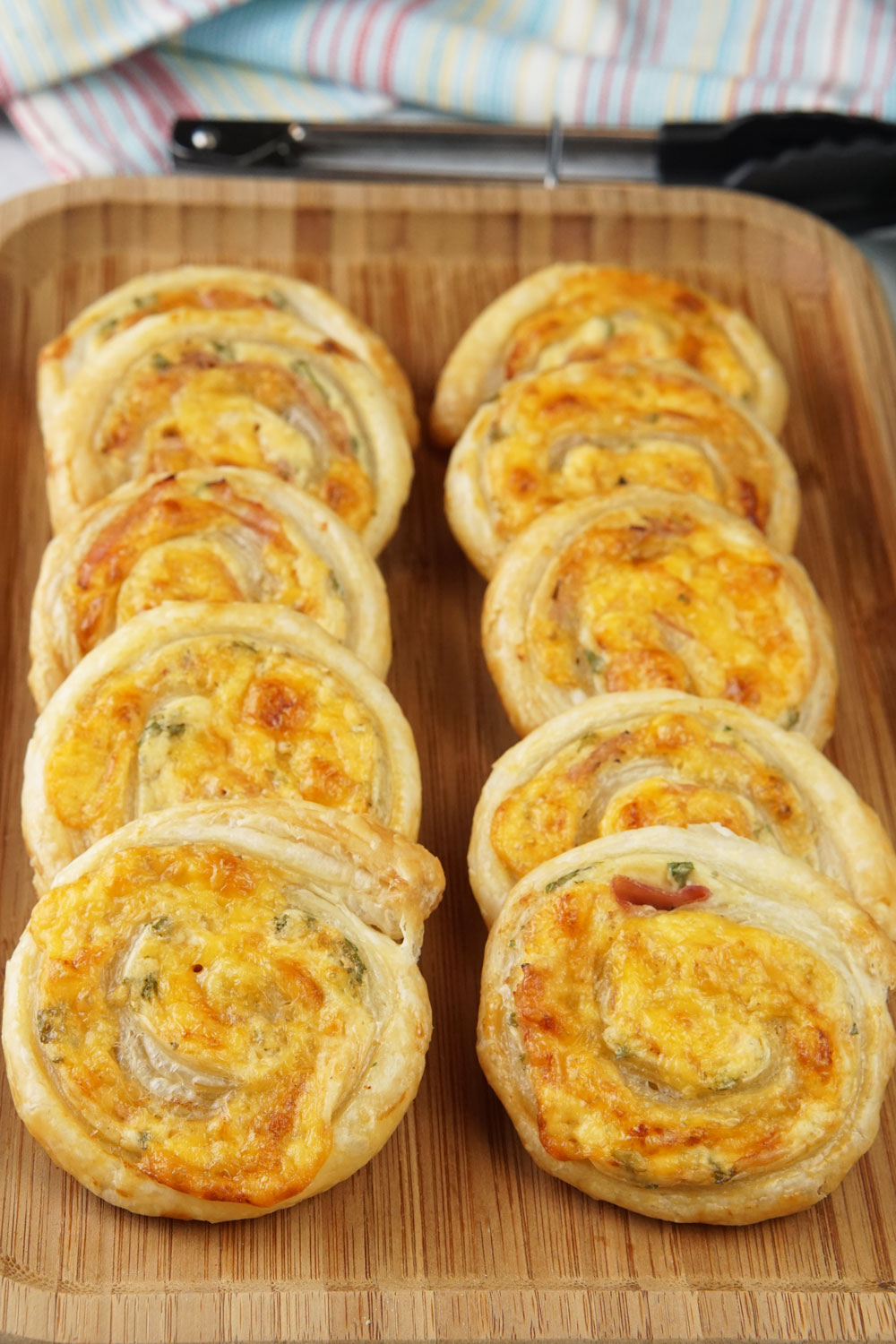 Ham and cheddar pinwheels
