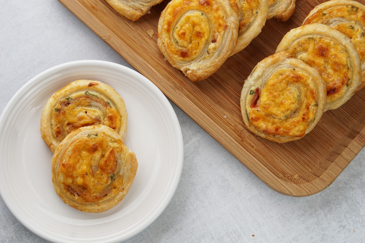 Ham and cheddar pinwheels