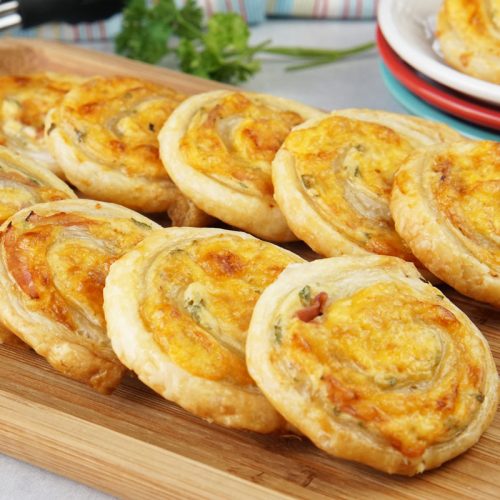 Ham and cheddar pinwheels