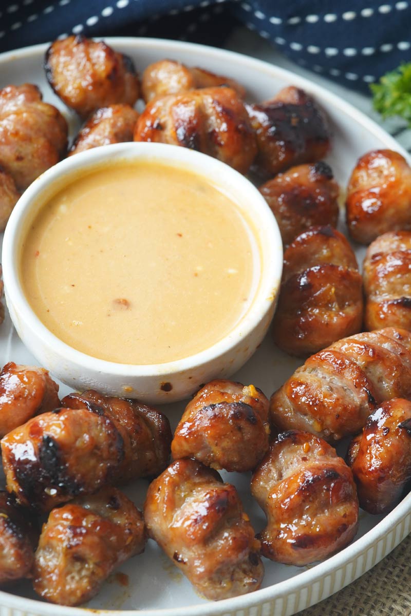 Hasselback sausage bites