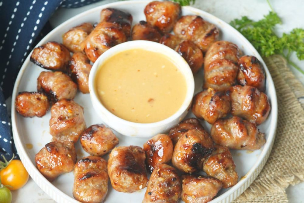 Hasselback sausage bites