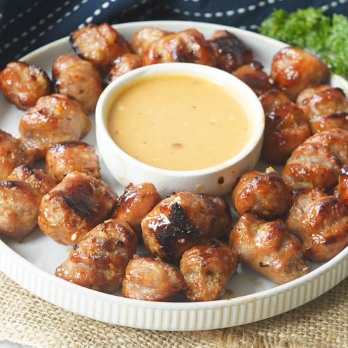 Hasselback sausage bites