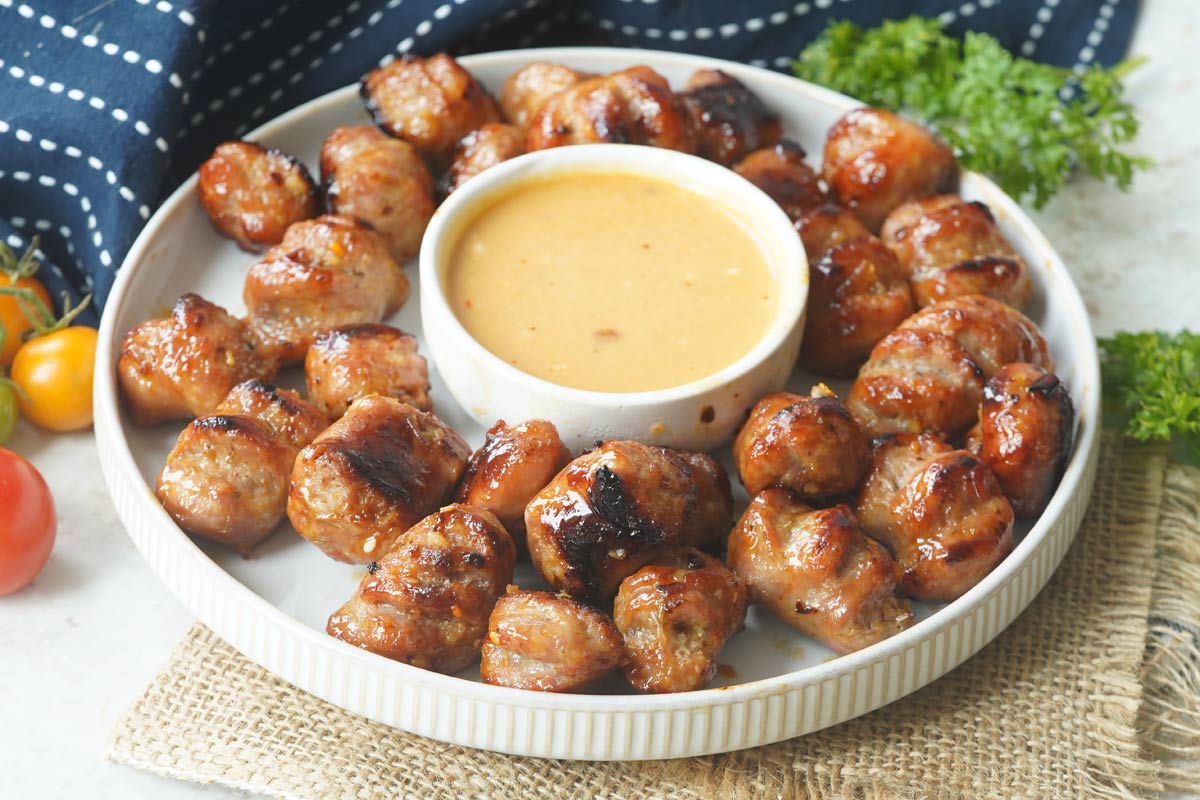 Hasselback sausage bites