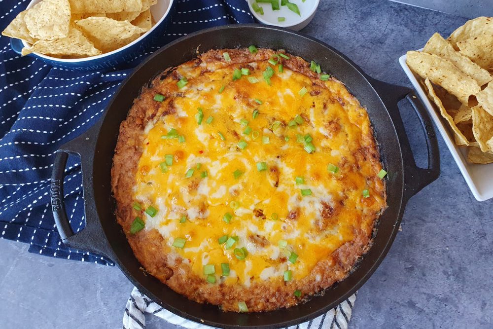 hot cheesy bean dip
