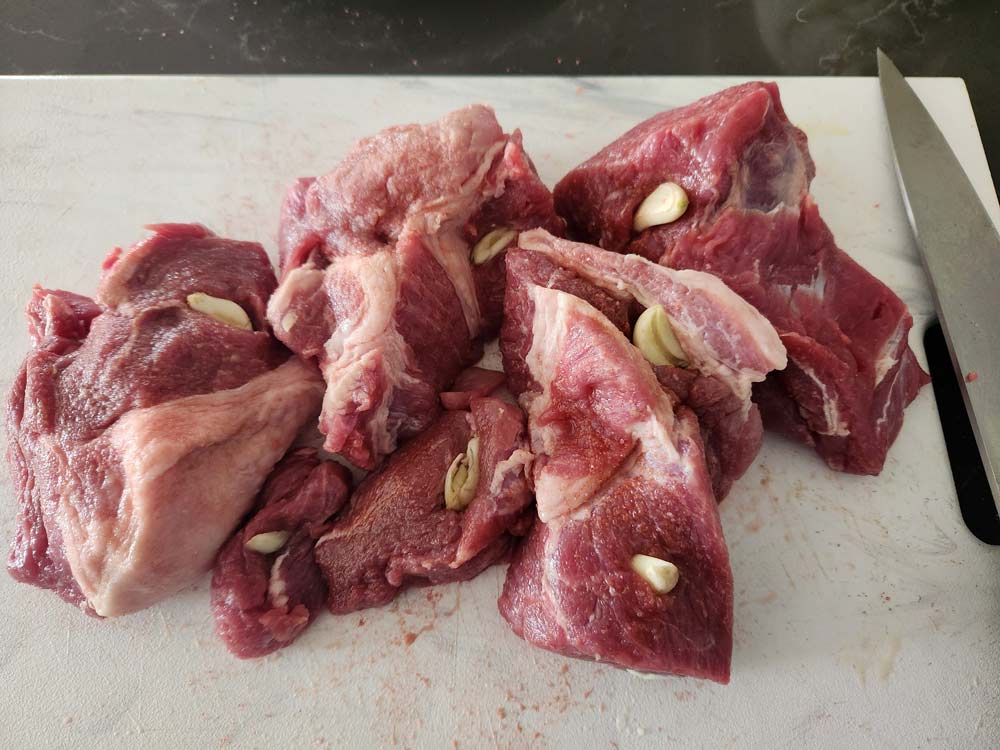 chunks of pork