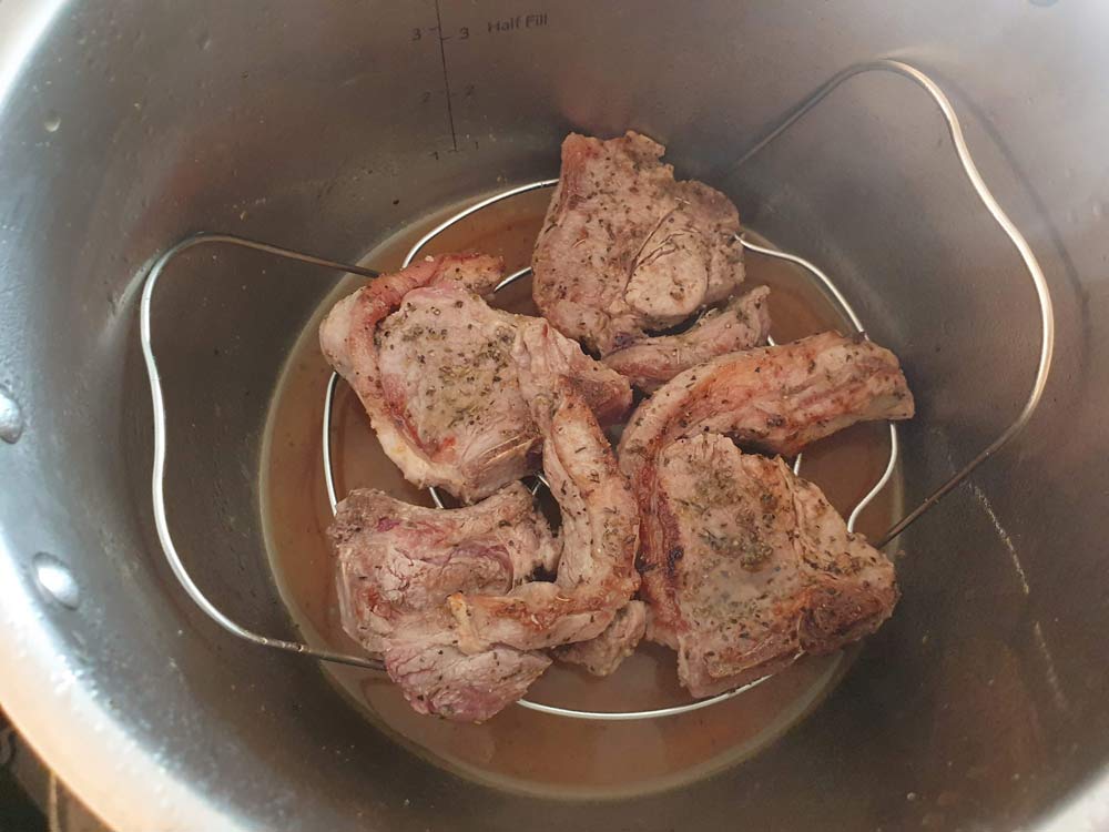 cooked lamb chops in the instant pot