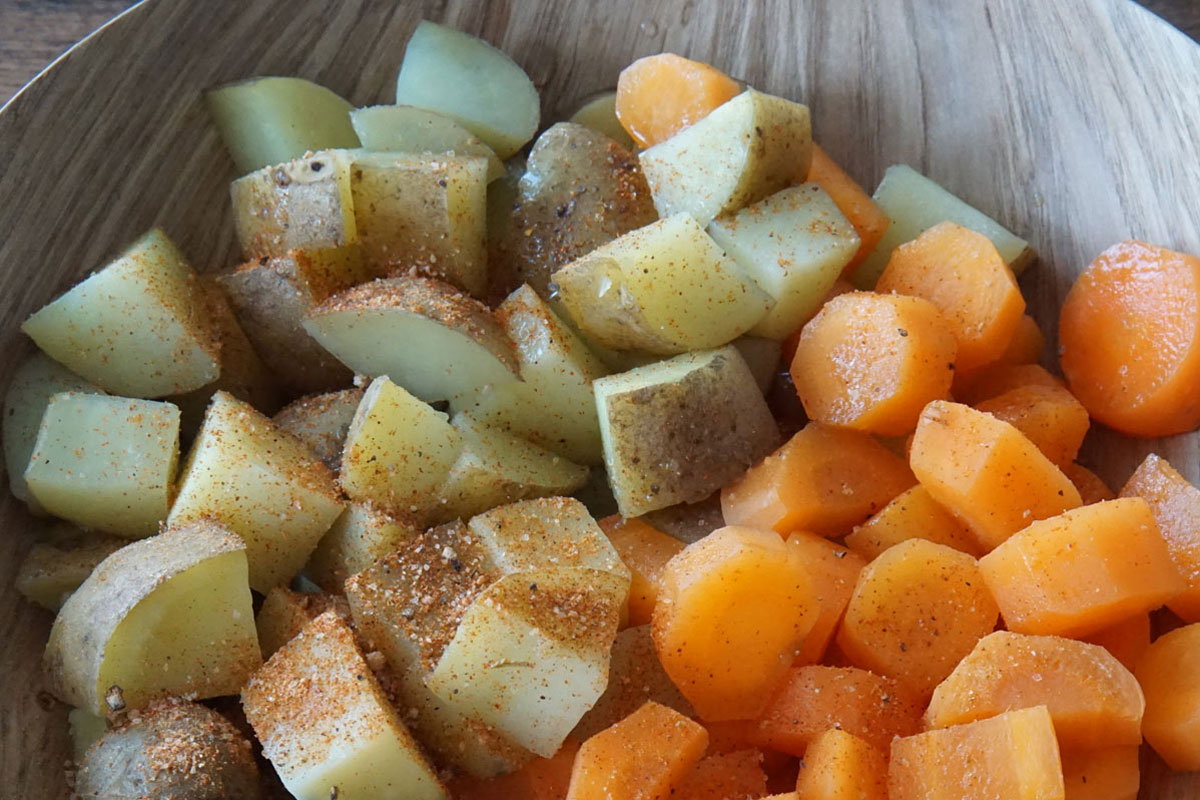 potatoes and carrots