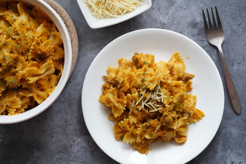 Sausage pumpkin pasta