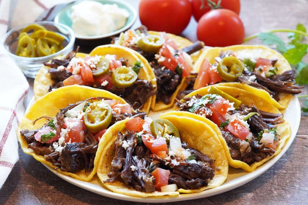 Shredded beef tacos