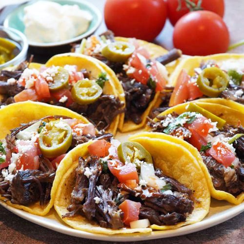 Shredded beef tacos