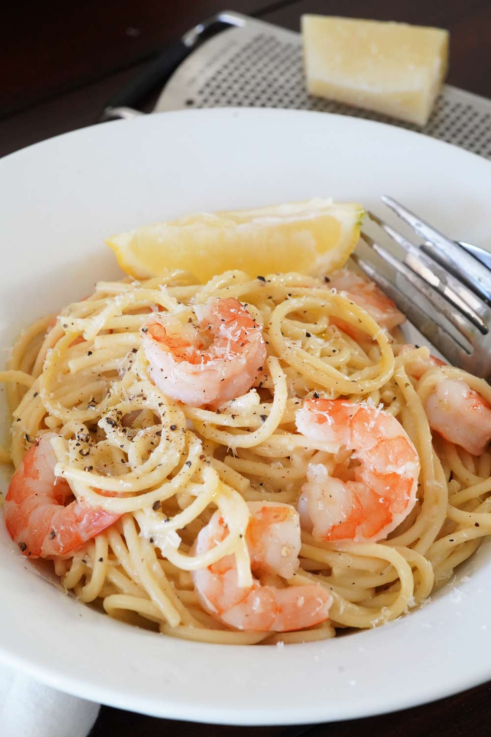 A bowl of Instant Pot Shrimp pasta