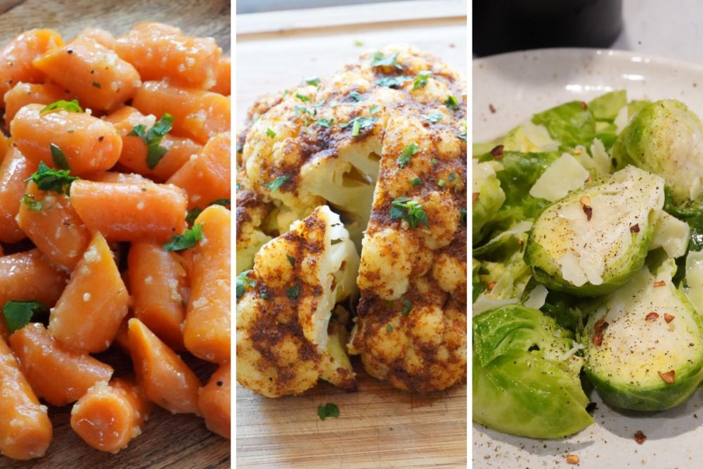 Instant pot carrots, cauliflower and brussels sprouts