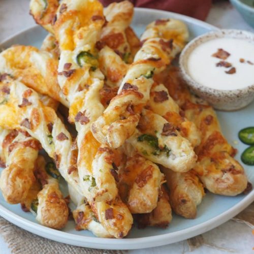 Jalapeno popper puff pastry sticks