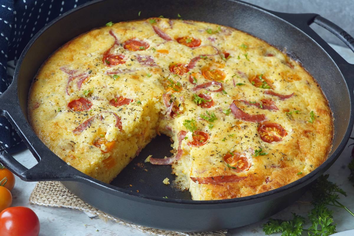 Italian cornbread skillet