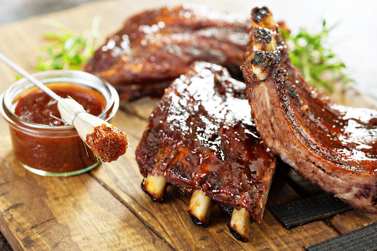 Kansas City BBQ sauce on ribs