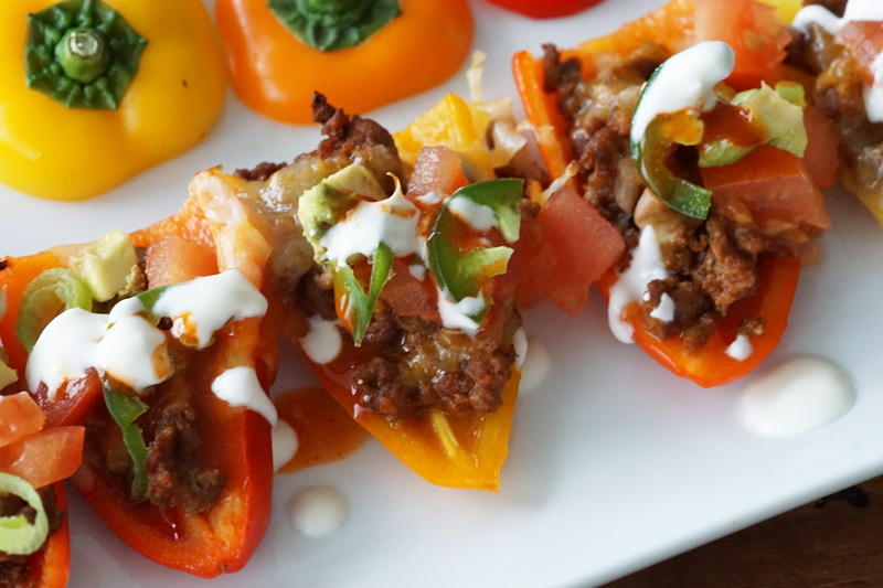 Mini pepper nachos