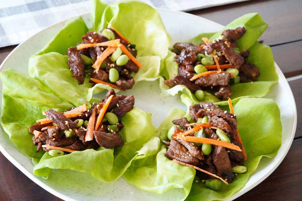 Korean beef lettuce wraps