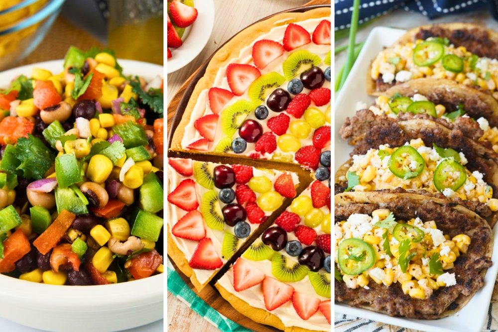 Cowboy caviar, fruit pizza, and elote smash burger tacos