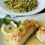 lemon butter cod with toasted asparagus salad