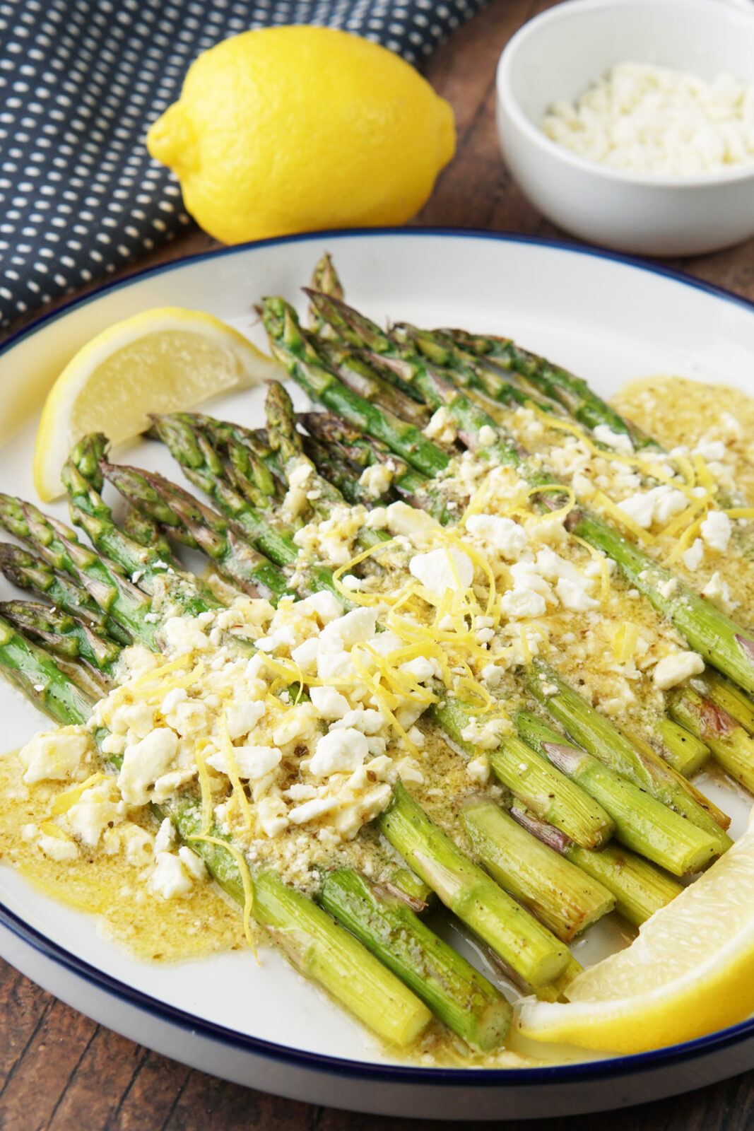 Lemon feta asparagus