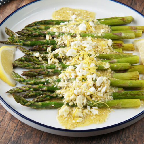 Lemon feta asparagus