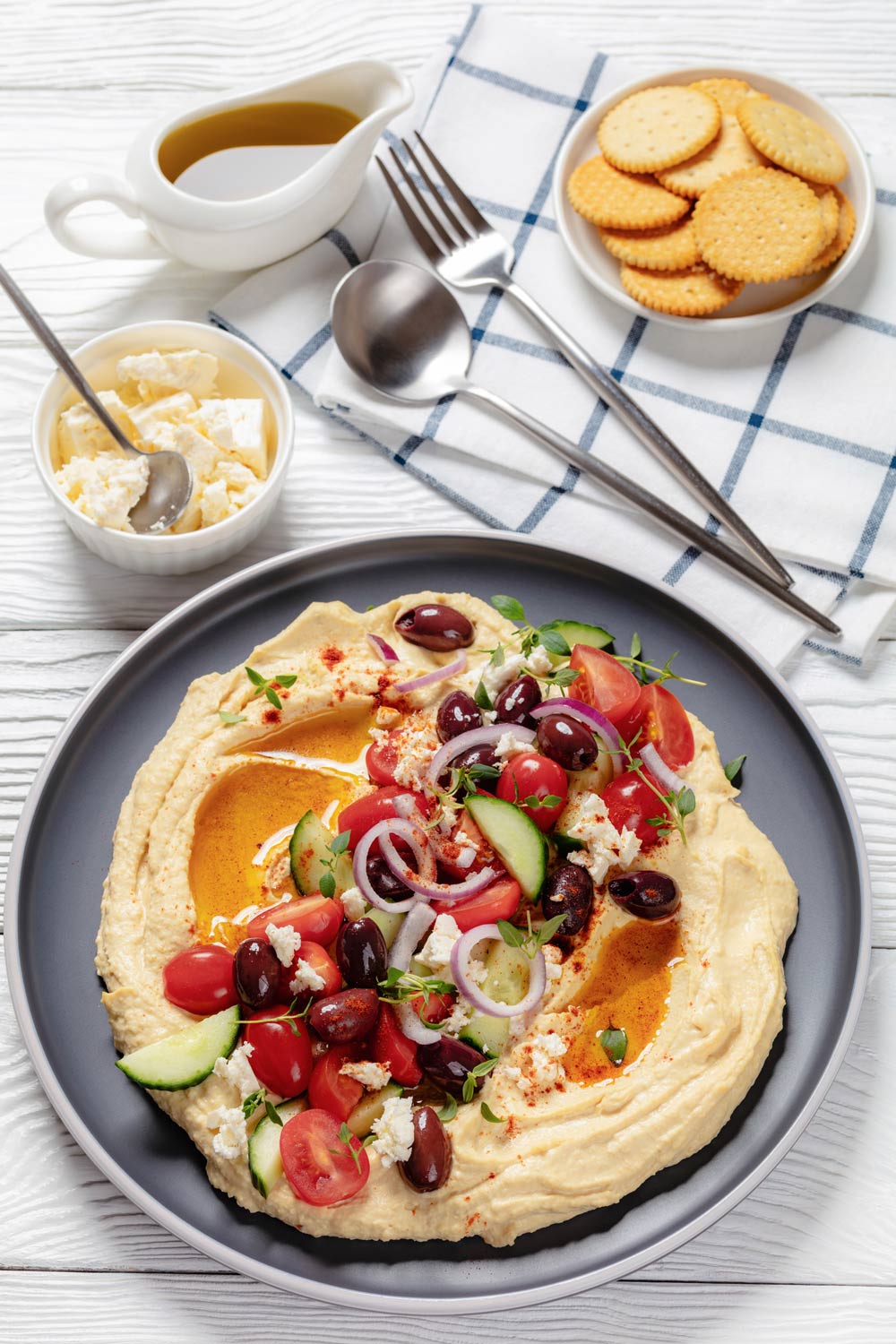 loaded greek hummus