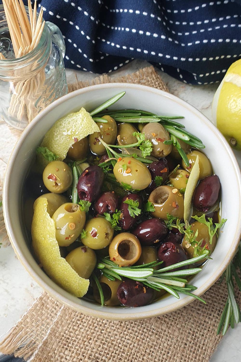 Marinated olives