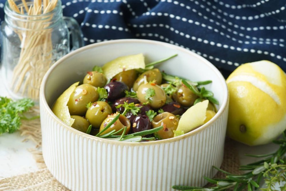 Marinated olives