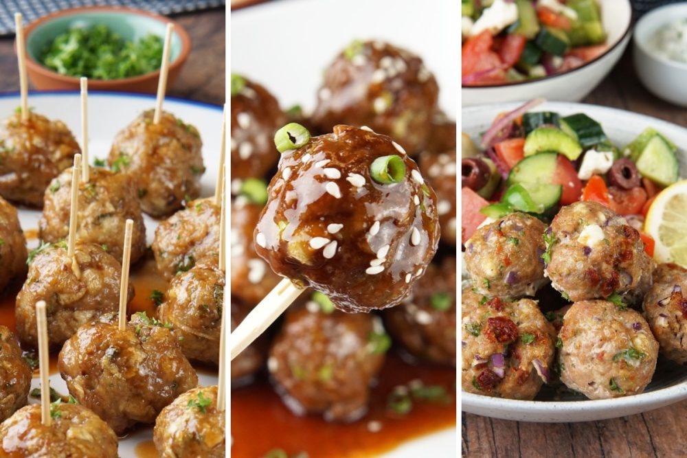 apple cider, Mongolian, and Mediterranean turkey meatballs
