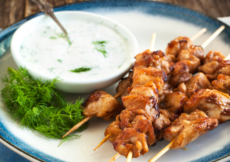 Mediterranean chicken kabobs