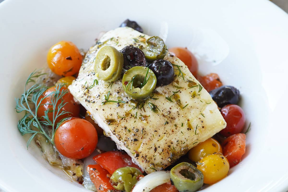 mediterranean cod with veggies