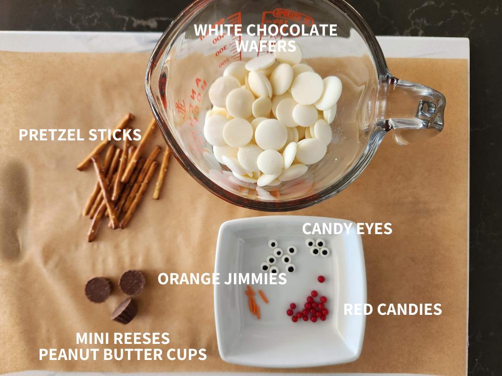 Ingredients for melted snowman bark