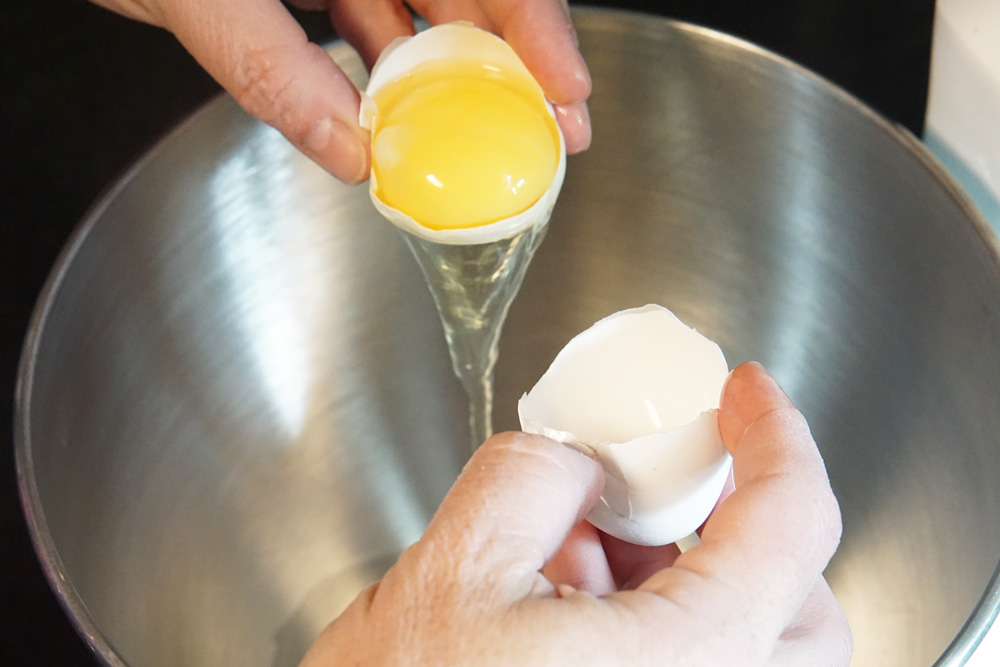 separating egg whites from yolks